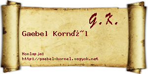 Gaebel Kornél névjegykártya